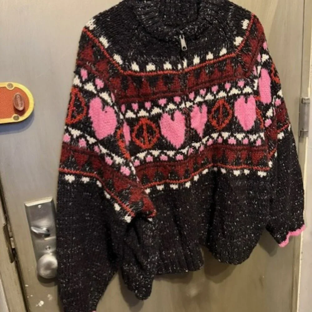 Pilcro Peace Love Icon Zip-Up Cardigan Sweater - Picture 9 of 16